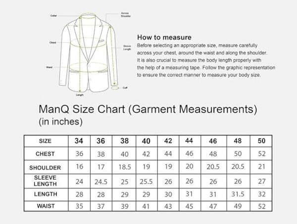 MANQ Men's Slim Fit Single Breasted Blazer - Image 5